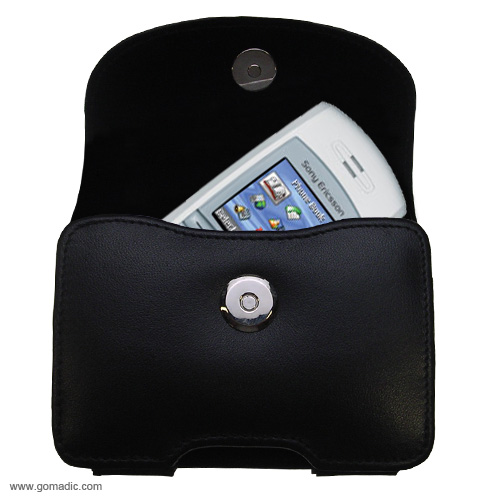 Black Leather Case for Sony Ericsson T606