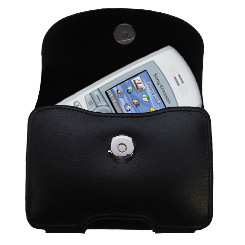 Black Leather Case for Sony Ericsson T608