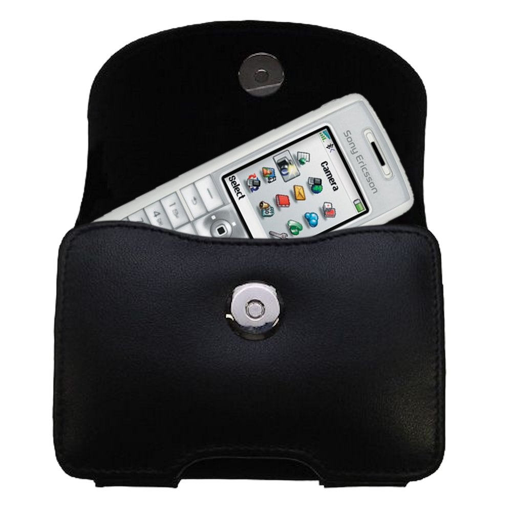 Black Leather Case for Sony Ericsson T628