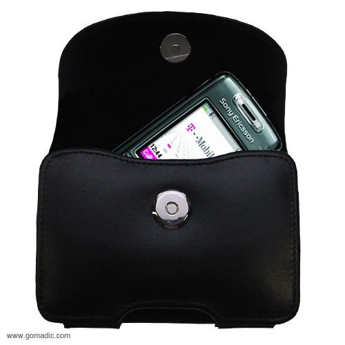 Black Leather Case for Sony Ericsson T630