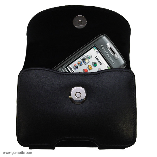 Black Leather Case for Sony Ericsson T637