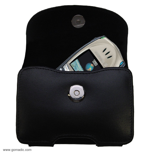 Black Leather Case for Sony Ericsson T68m