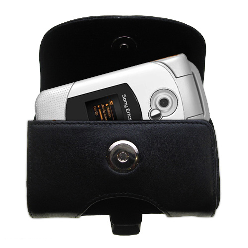 Black Leather Case for Sony Ericsson W300i
