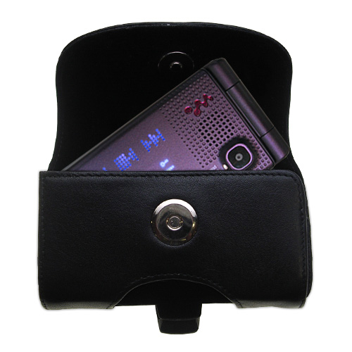 Black Leather Case for Sony Ericsson w380a