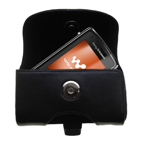 Black Leather Case for Sony Ericsson w960i