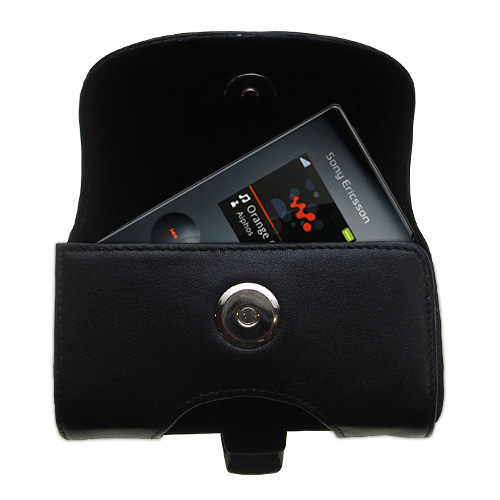 Black Leather Case for Sony Ericsson W980