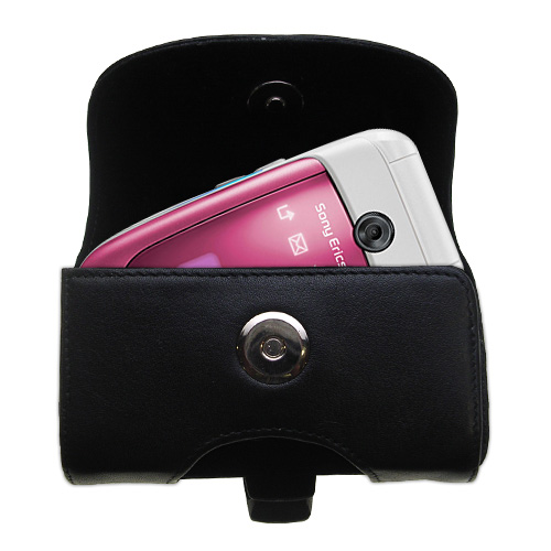 Black Leather Case for Sony Ericsson z310a