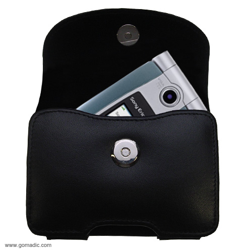 Black Leather Case for Sony Ericsson Z500a