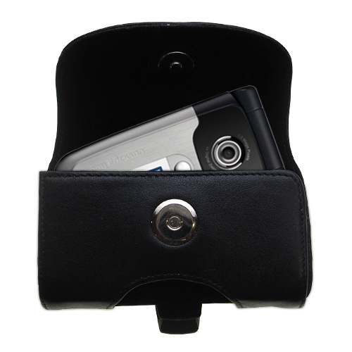 Black Leather Case for Sony Ericsson z550a