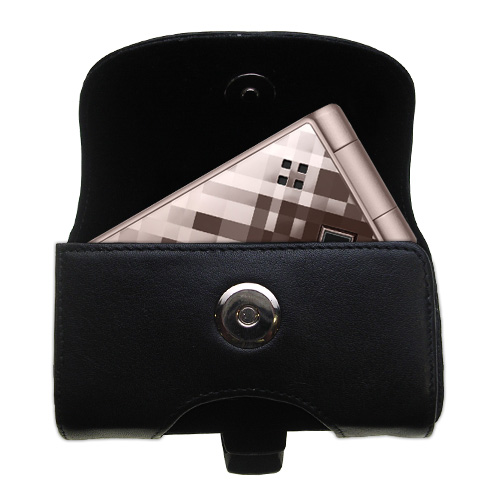 Black Leather Case for Sony Ericsson Z555