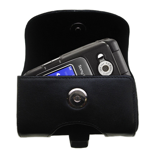 Black Leather Case for Sony Ericsson z710c