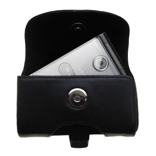 Black Leather Case for Sony Ericsson Z770