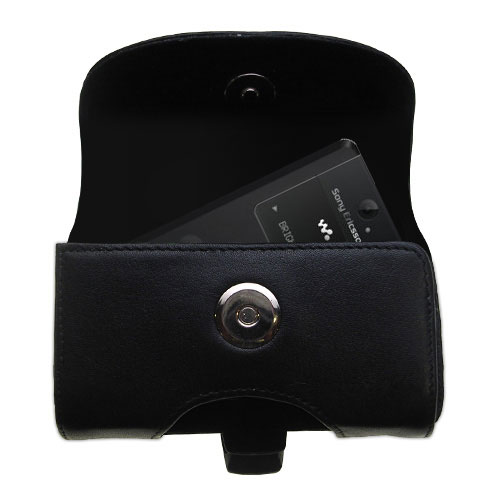 Black Leather Case for Sony W518A