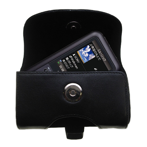 Black Leather Case for Sony Walkman NW-A916