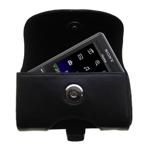 Black Leather Case for Sony Walkman NWZ-A828