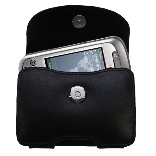 Black Leather Case for Vodaphone VPA Compact III