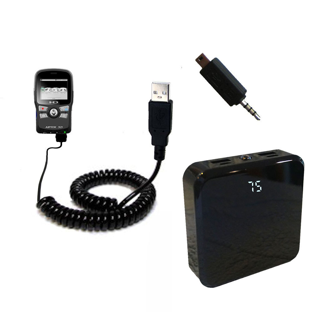 Rechargeable Pack Charger compatible with the Aiptek i2 3D Video Camcorder