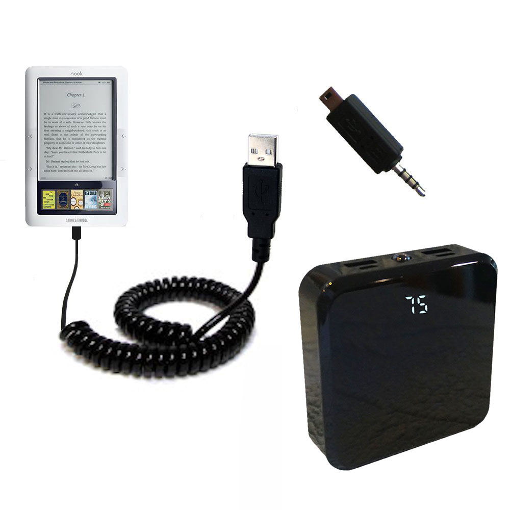 Rechargeable Pack Charger compatible with the Barnes and Noble Nook 3G Wi-Fi