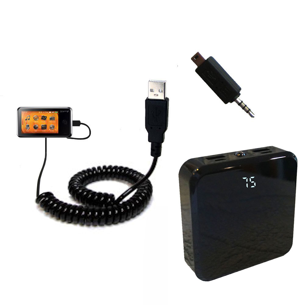 Rechargeable Pack Charger compatible with the Creative Zen X-Fi2 Deluxe