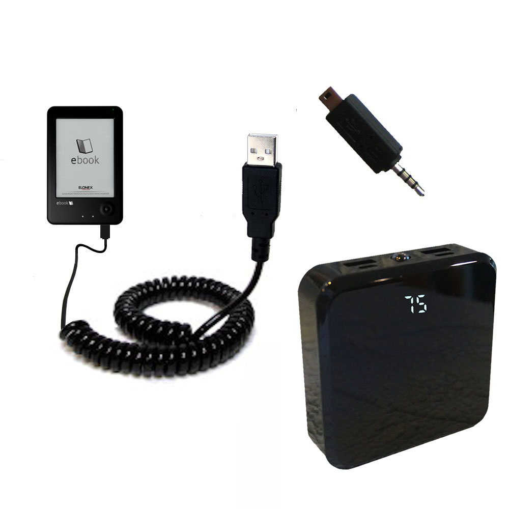 Rechargeable Pack Charger compatible with the Elonex 621EB eInk eBook Reader