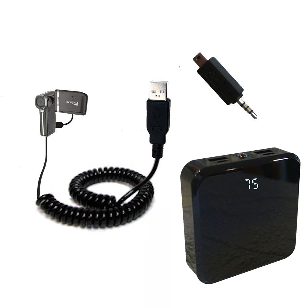 Rechargeable Pack Charger compatible with the Insignia NS-DV1080P Video Camera