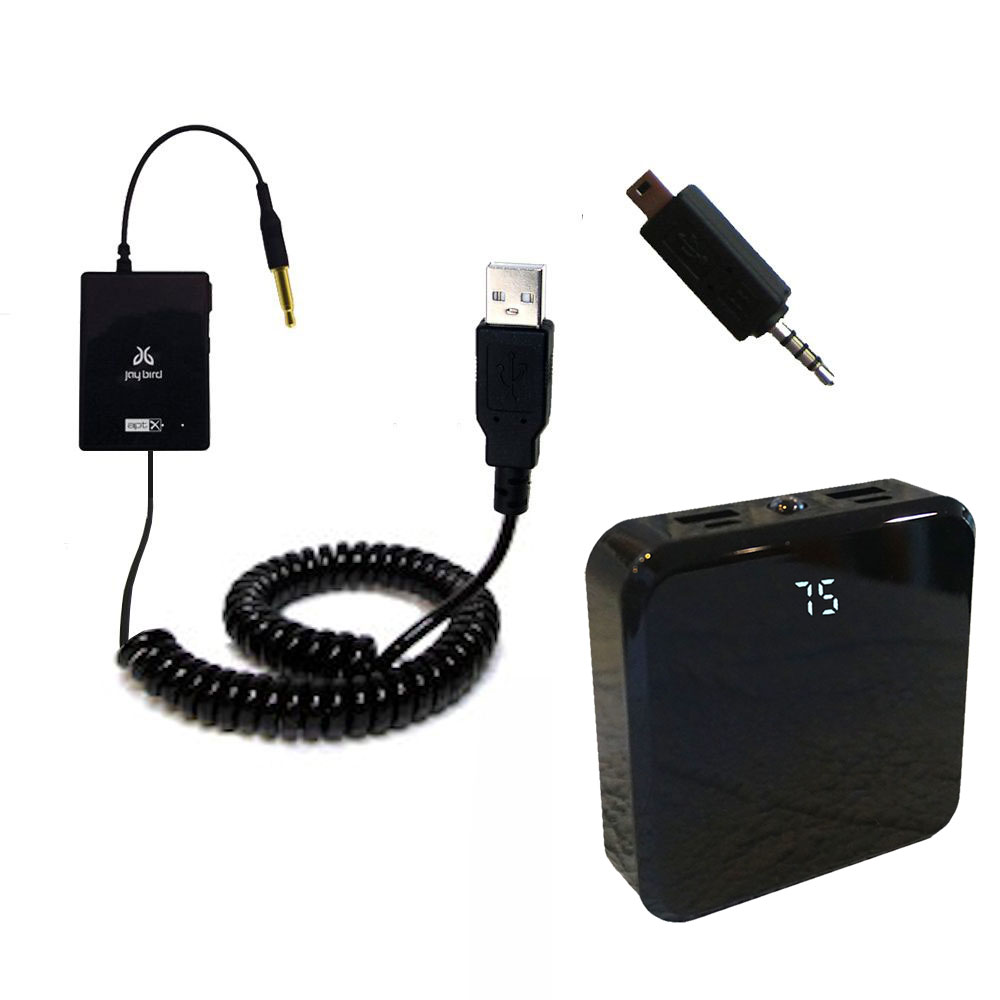 Gomadic High Capacity Rechargeable External Battery Pack suitable for the Jaybird BAU uSport