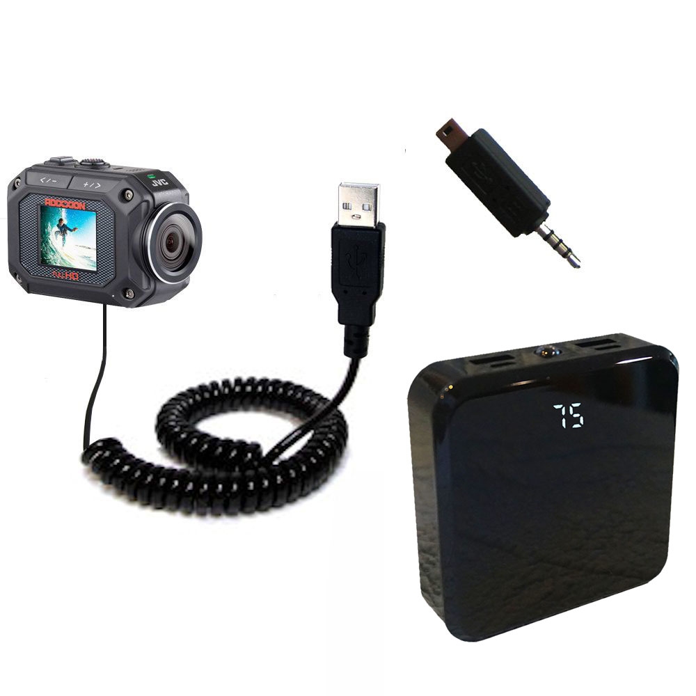 Rechargeable Pack Charger compatible with the JVC GC-XA2 Action Camera