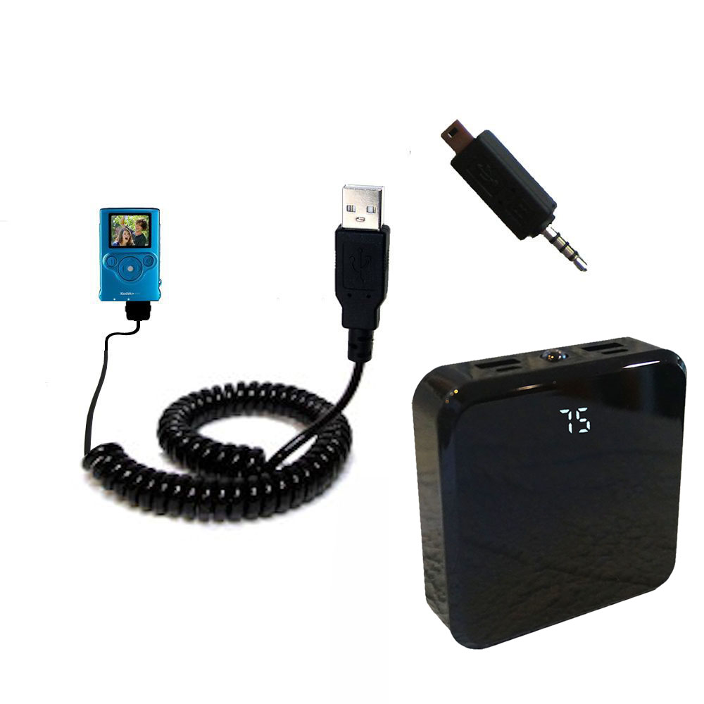 Rechargeable Pack Charger compatible with the Kodak Zm1 Mini Video Camera