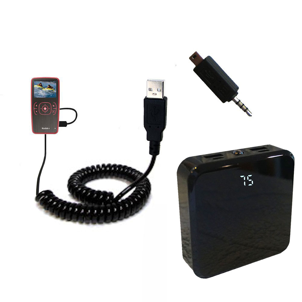 Rechargeable Pack Charger compatible with the Kodak Zx1 Pocket Video Camera