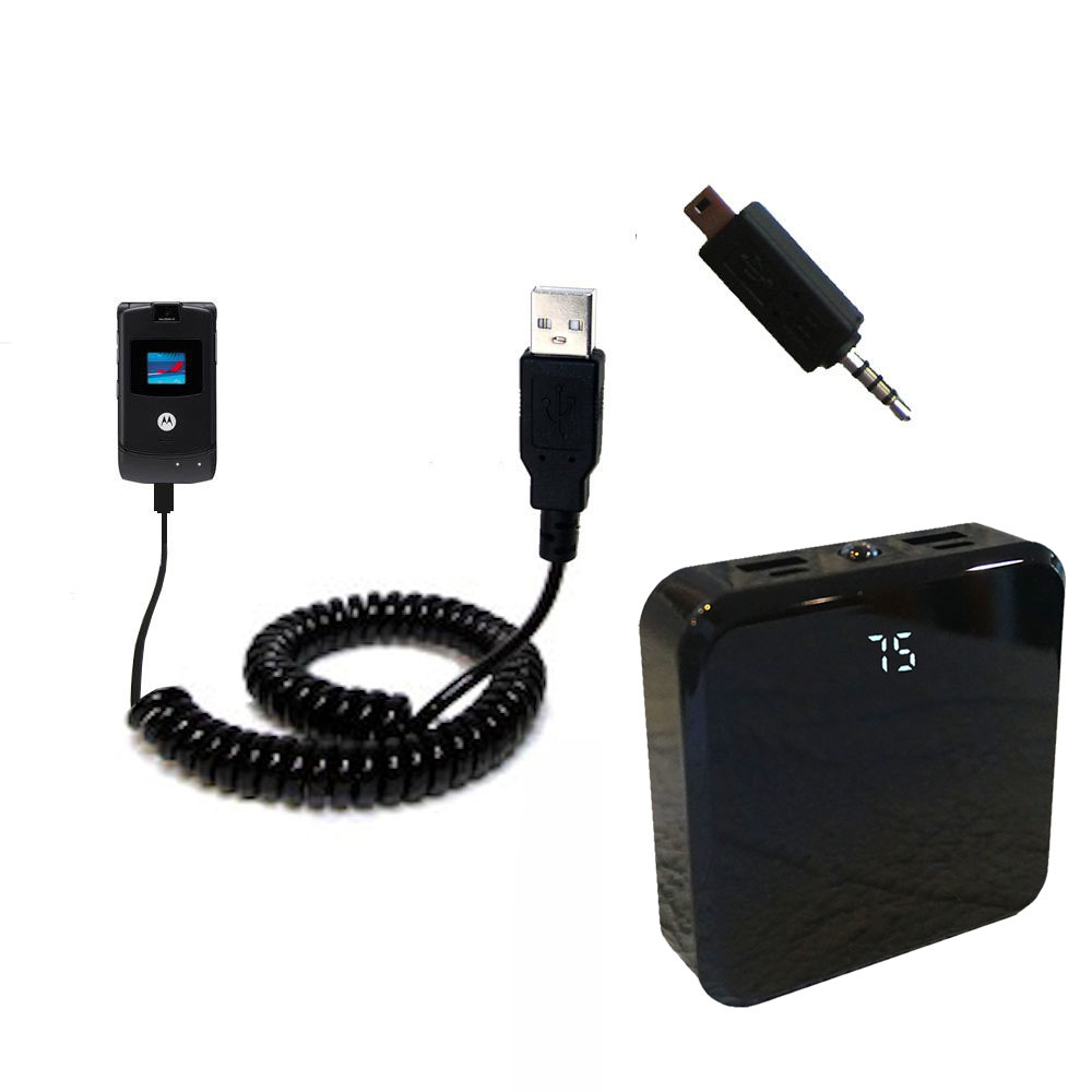 Rechargeable Pack Charger compatible with the Motorola RAZR V3