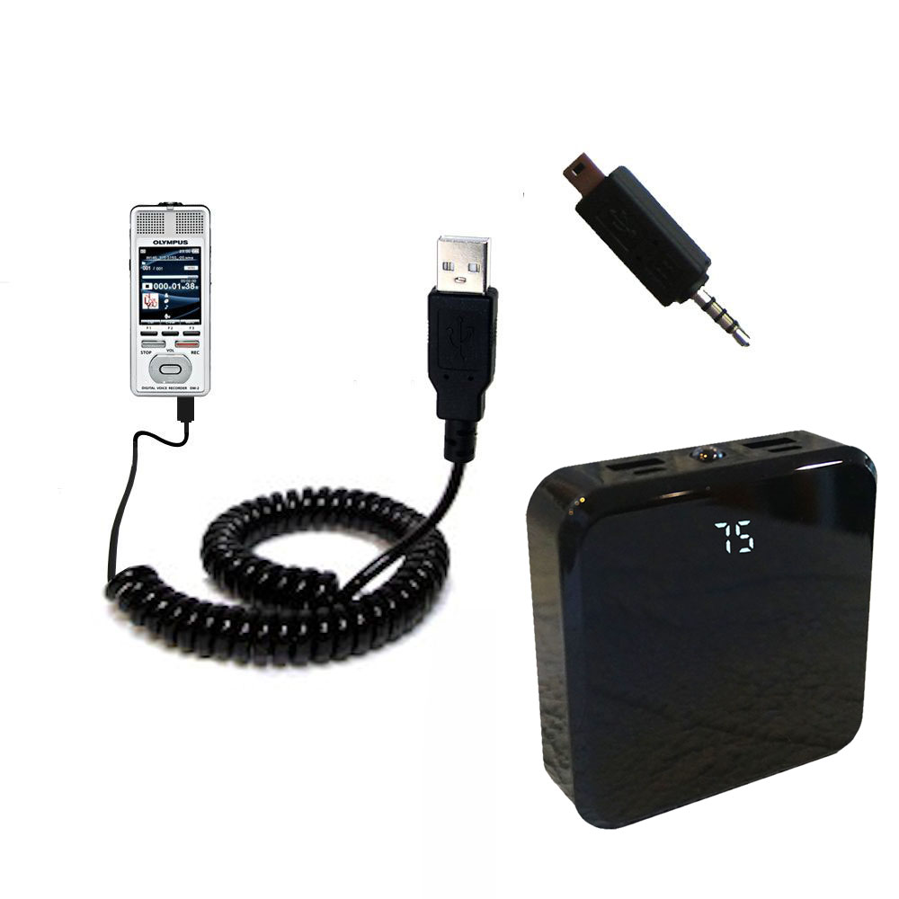 Rechargeable Pack Charger compatible with the Olympus DM-2