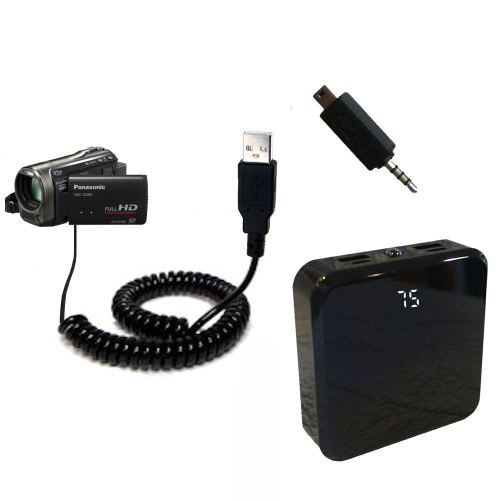 Rechargeable Pack Charger compatible with the Panasonic HDC-SD60 Video Camera