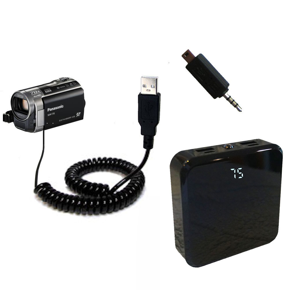Rechargeable Pack Charger compatible with the Panasonic SDR-T70 Camcorder