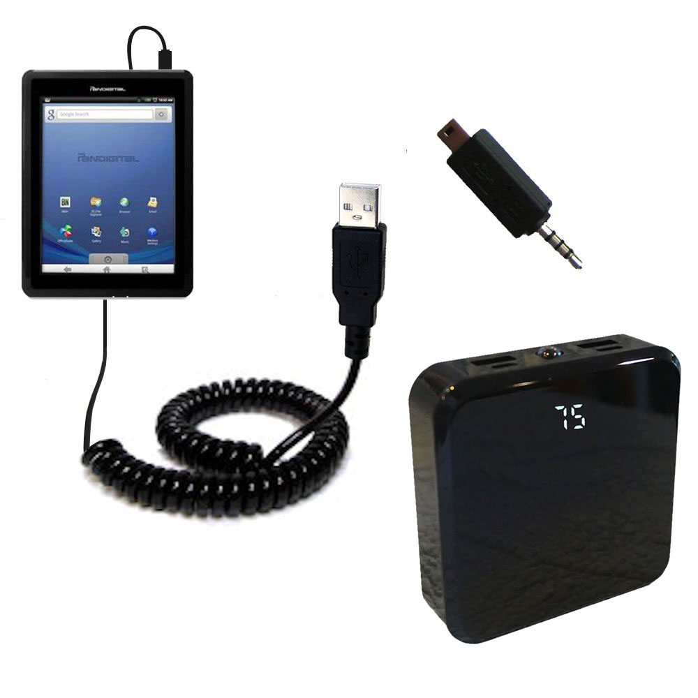 Rechargeable Pack Charger compatible with the Pandigital Novel R70E200 - Black Model