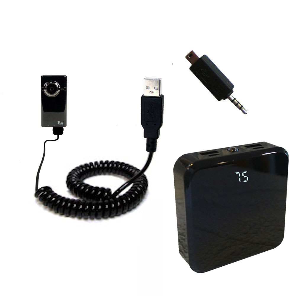Rechargeable Pack Charger compatible with the Pure Digital Flip Video Mino
