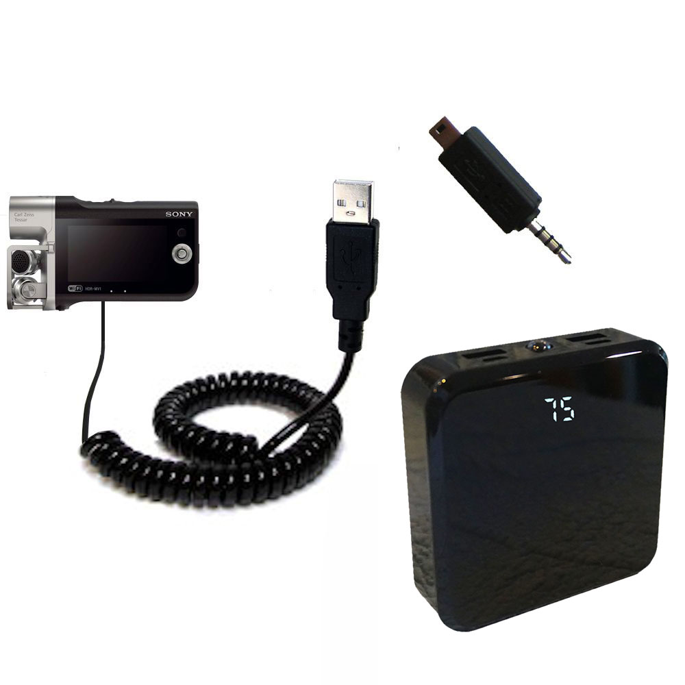 Rechargeable Pack Charger compatible with the Sony Music Video Recorder HDR-MV1