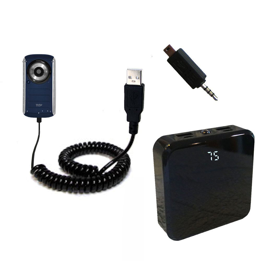 Gomadic High Capacity Rechargeable External Battery Pack suitable for the Vivitar DVR 690HD