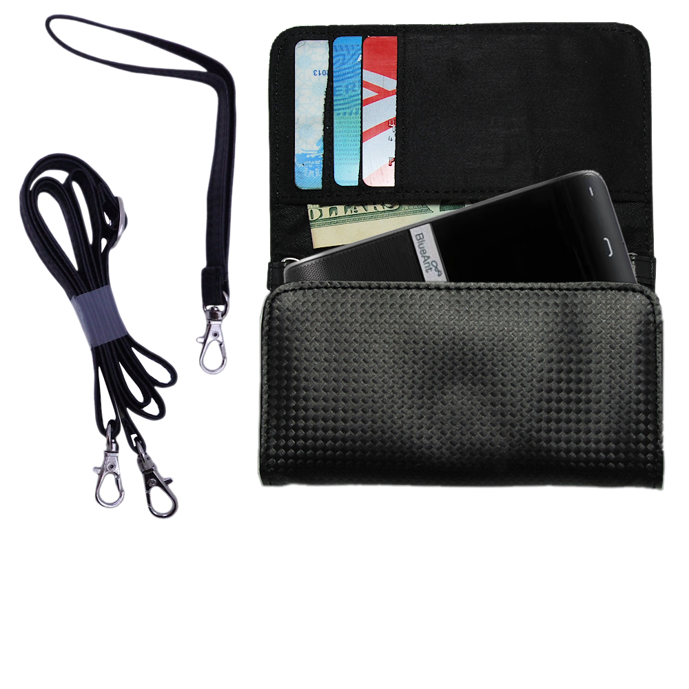 Purse Handbag Case for the BlueAnt S4 True Handsfree with both a hand and shoulder loop - Color Options Blue Pink White Black and Red