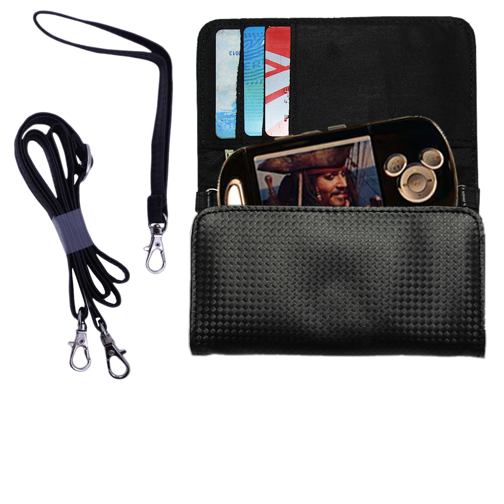 Purse Handbag Case for the Disney Pirates of the Caribbean Mix Max Player DS19013 with both a hand and shoulder loop - Color Options Blue Pink White Black and Red