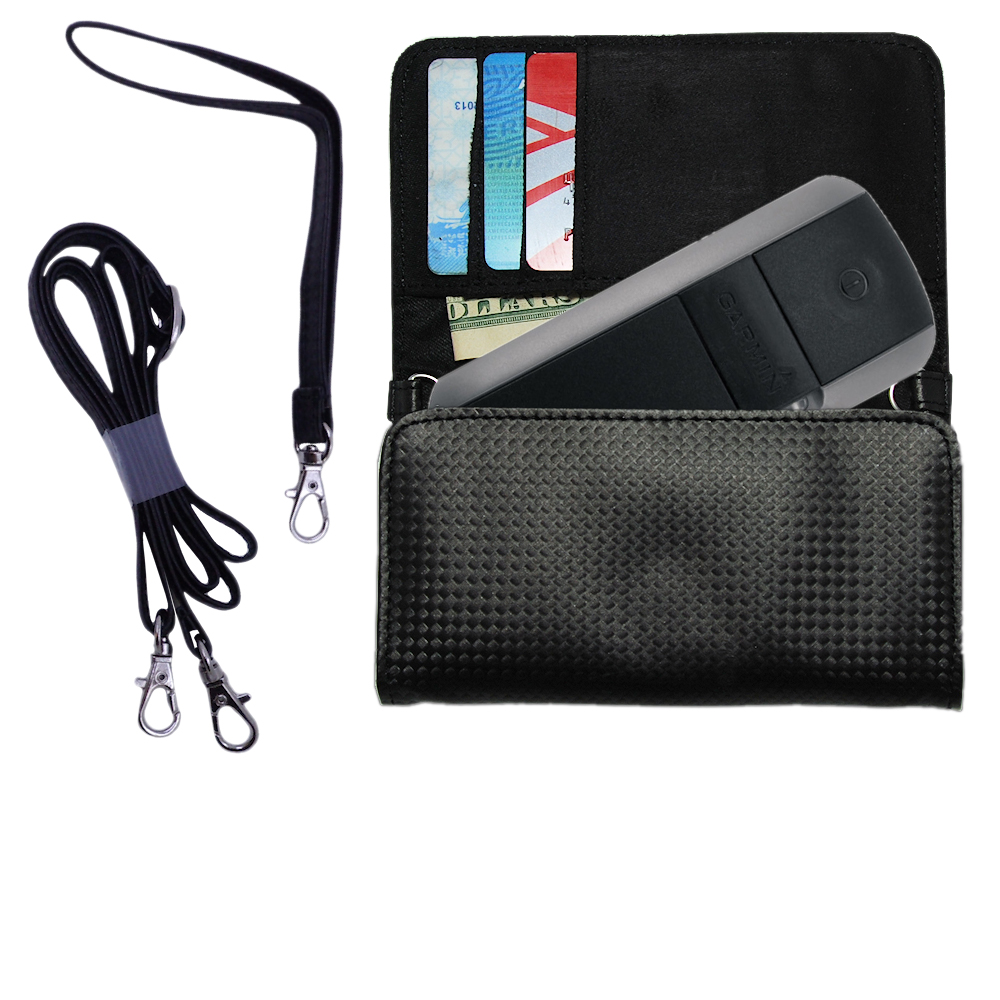 Purse Handbag Case for the Garmin GTU 10 with both a hand and shoulder loop - Color Options Blue Pink White Black and Red