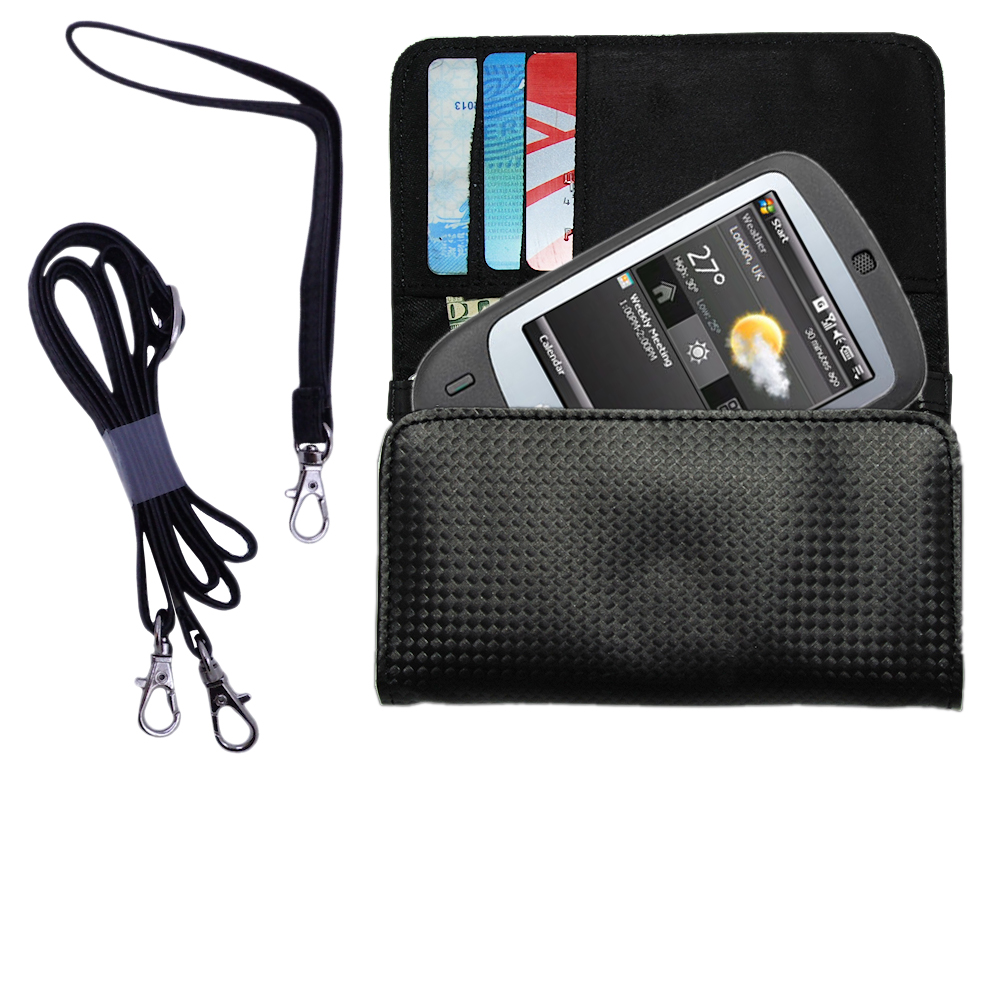Purse Handbag Case for the HTC P3450 with both a hand and shoulder loop ...