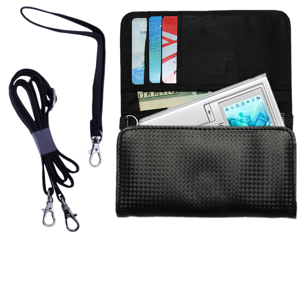 Purse Handbag Case for the iRiver H10 with both a hand and shoulder loop - Color Options Blue Pink White Black and Red