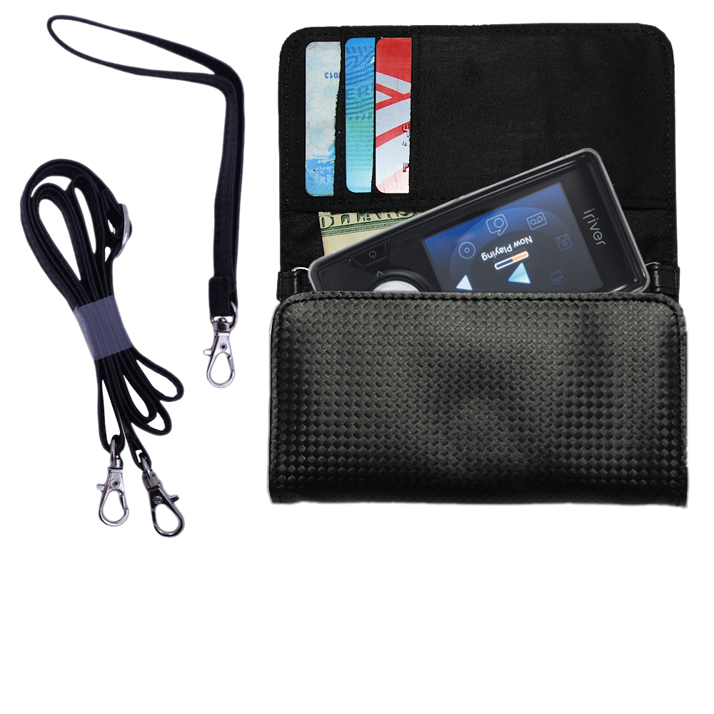 Purse Handbag Case for the iRiver X20 2GB 4GB 8GB with both a hand and shoulder loop - Color Options Blue Pink White Black and Red