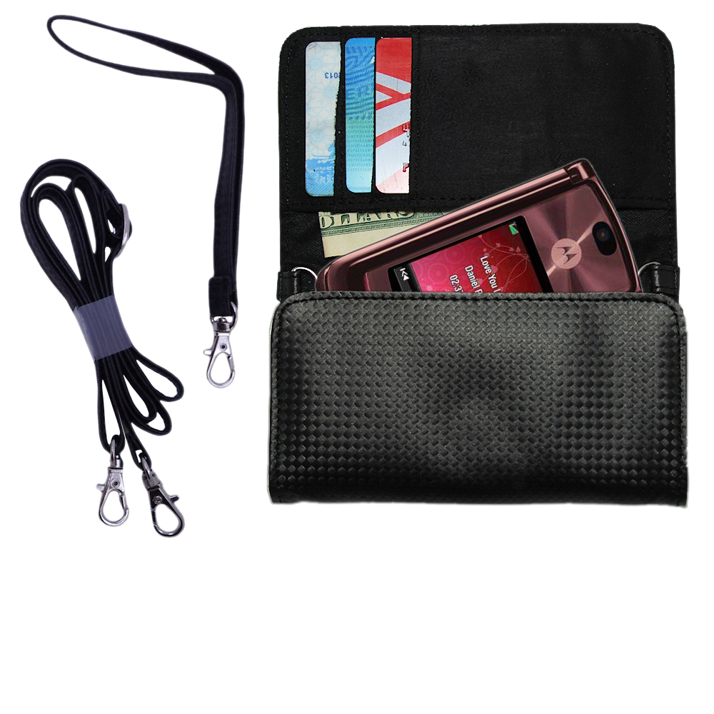 Purse Handbag Case for the Motorola MOTORAZR 2 V9  - Color Options Blue Pink White Black and Red