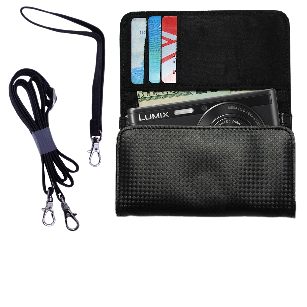 Purse Handbag Case for the Panasonic Lumix DMC-XS1K with both a hand and shoulder loop - Color Options Blue Pink White Black and Red