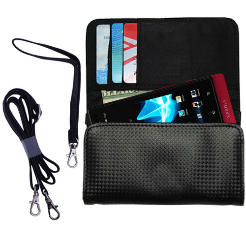 Purse Handbag Case for the Sony Ericsson Xperia Sola  - Color Options Blue Pink White Black and Red