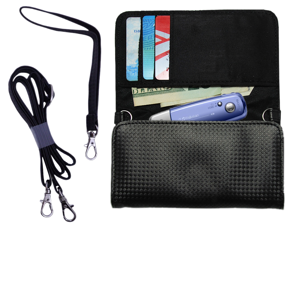Purse Handbag Case for the Sony Walkman NW-E002  - Color Options Blue Pink White Black and Red