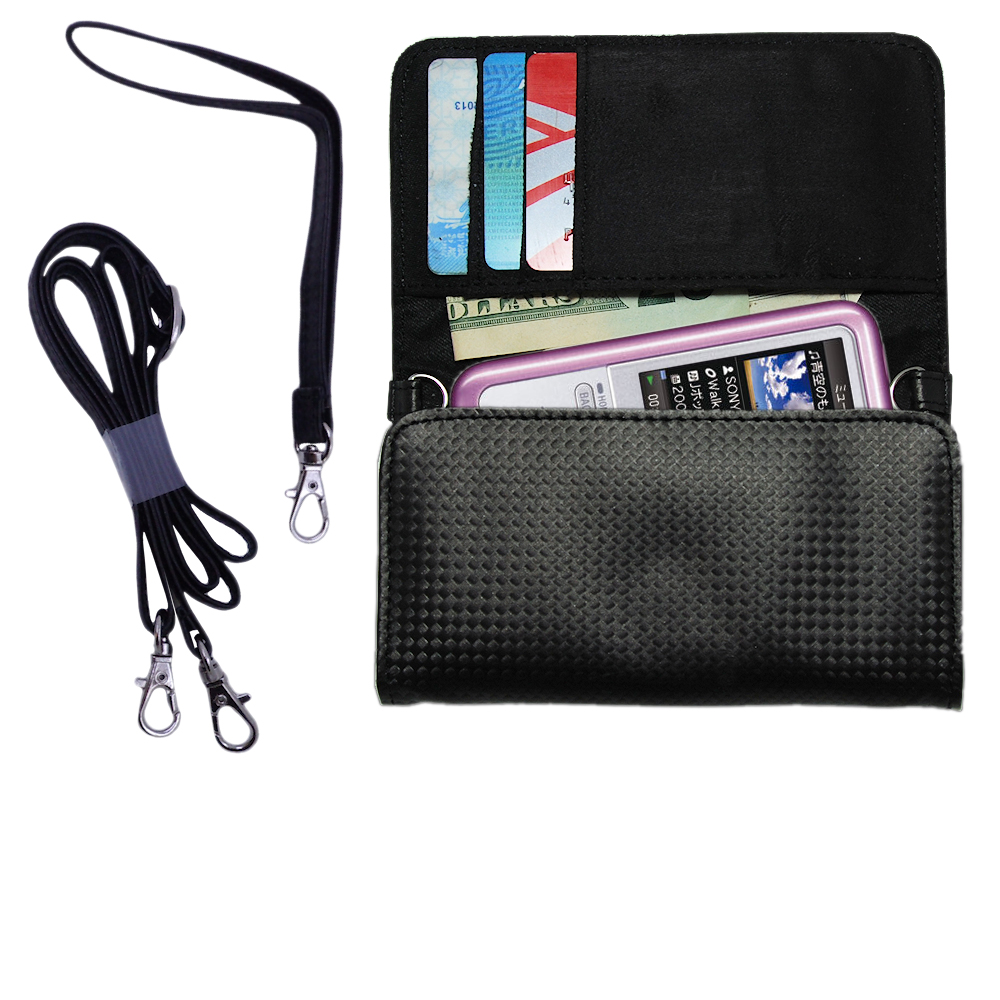 Purse Handbag Case for the Sony Walkman NW-S715F  - Color Options Blue Pink White Black and Red