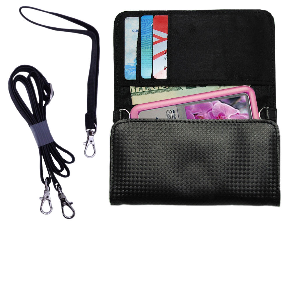 Purse Handbag Case for the Sony Walkman NW-S716F  - Color Options Blue Pink White Black and Red