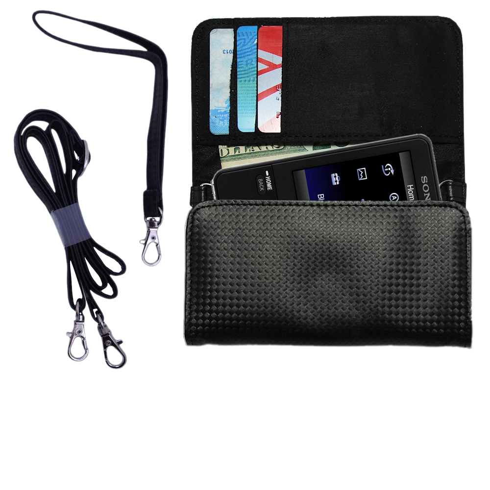 Purse Handbag Case for the Sony Walkman NWZ-A826  - Color Options Blue Pink White Black and Red